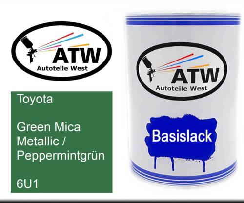 Toyota, Green Mica Metallic / Peppermintgrün, 6U1: 500ml Lackdose, von ATW Autoteile West.